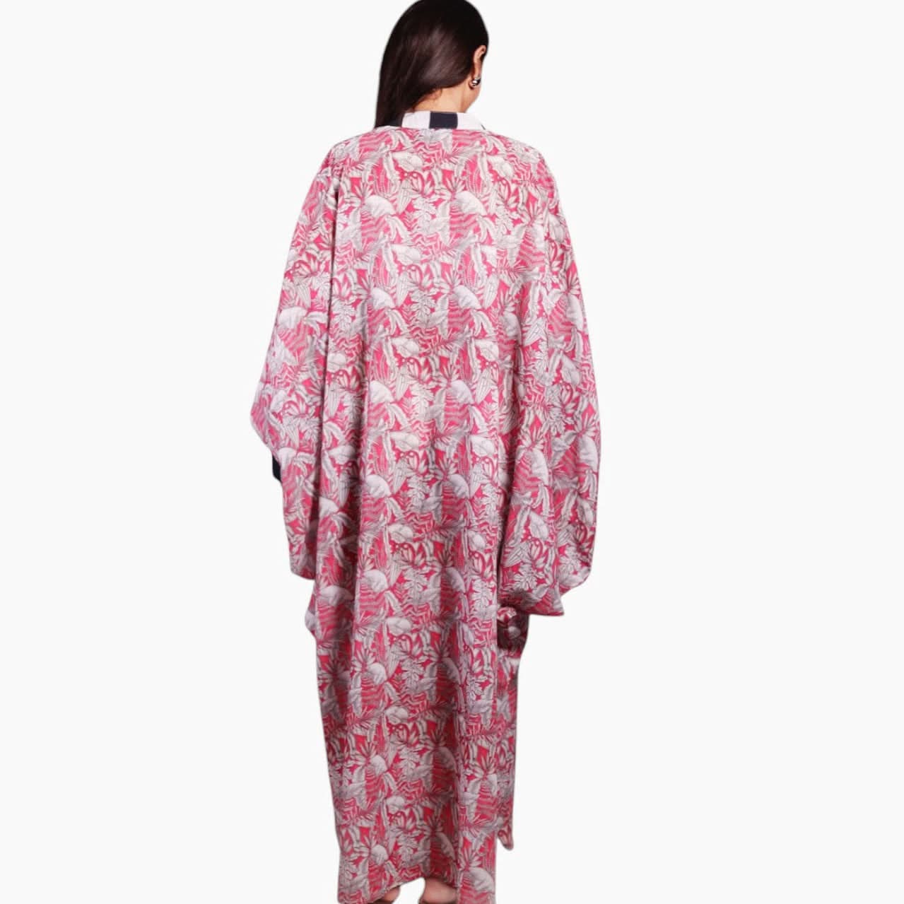 Tropical Pink Balloon Sleeve Dress - Image 3