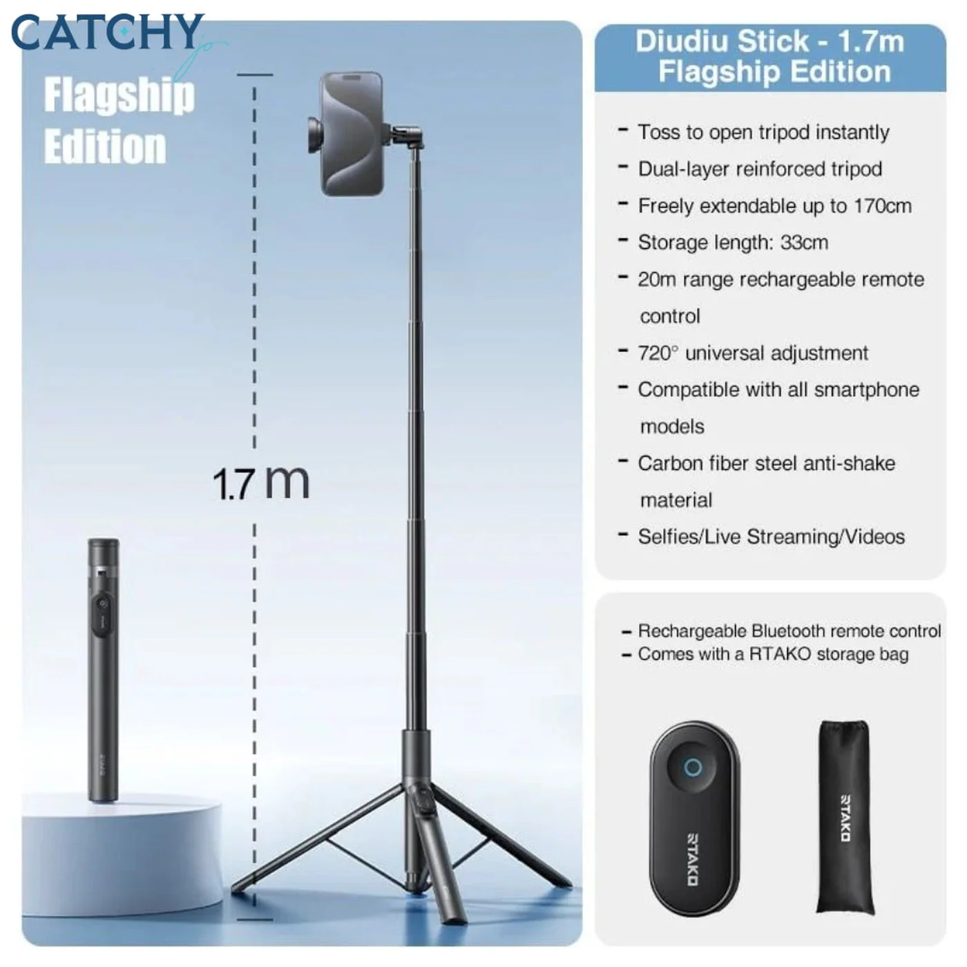 TT01 Integrated Selfie Stick - Image 3