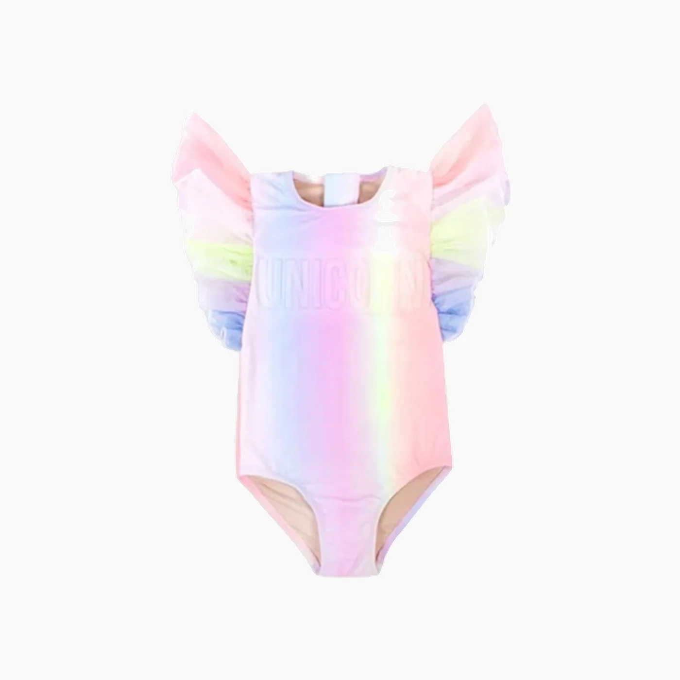 Shade Critters Tulle Sleeve Rainbow Unicorn Swimsuit