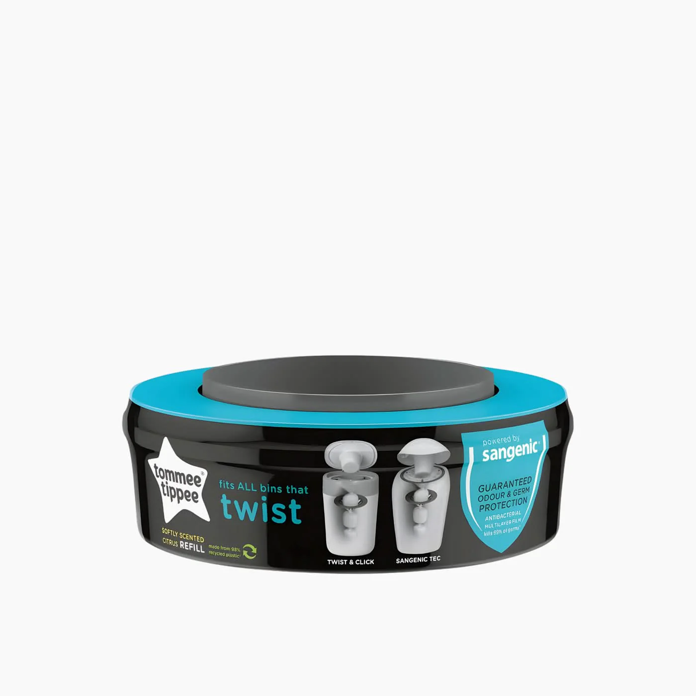 Tommee Tippee Twist & Click White Tub + 6 Cassettes Diaper Disposal System