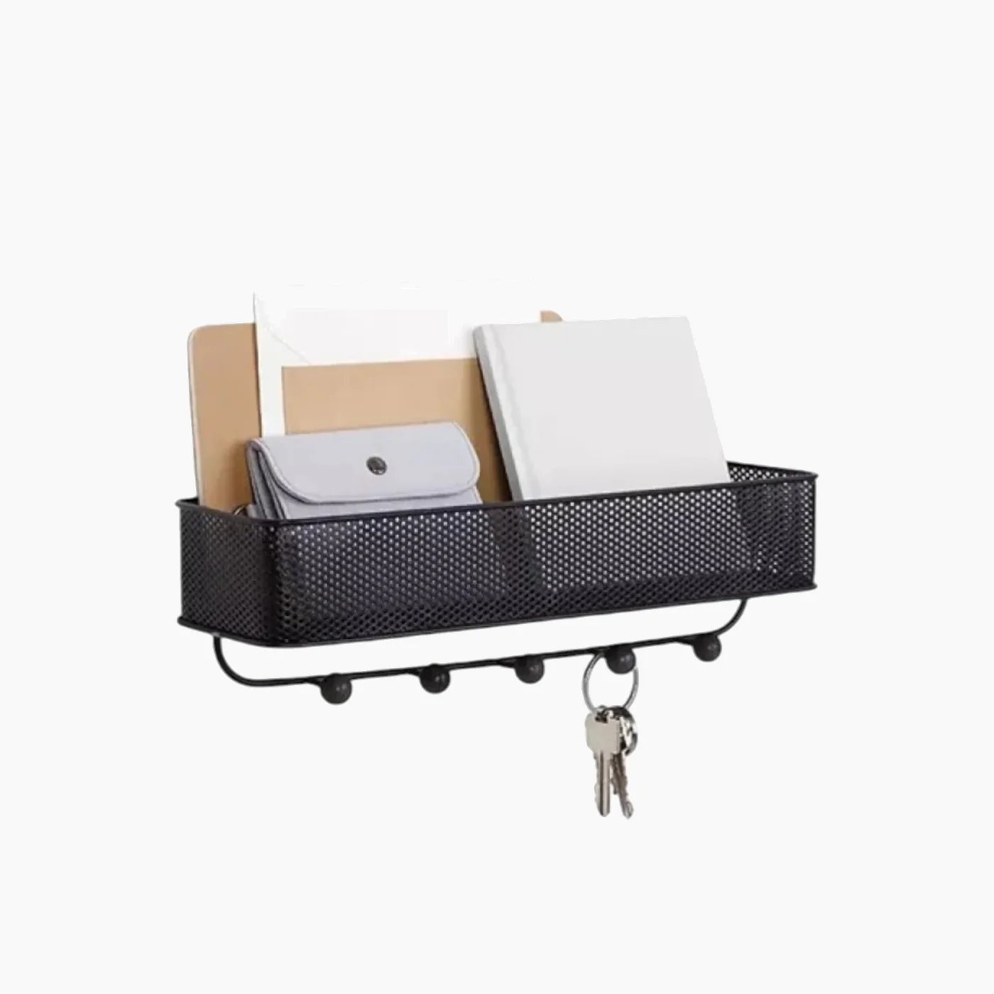 Umbra Estique Wall Organizer - 5 Hook - Black & Walnut - Image 3