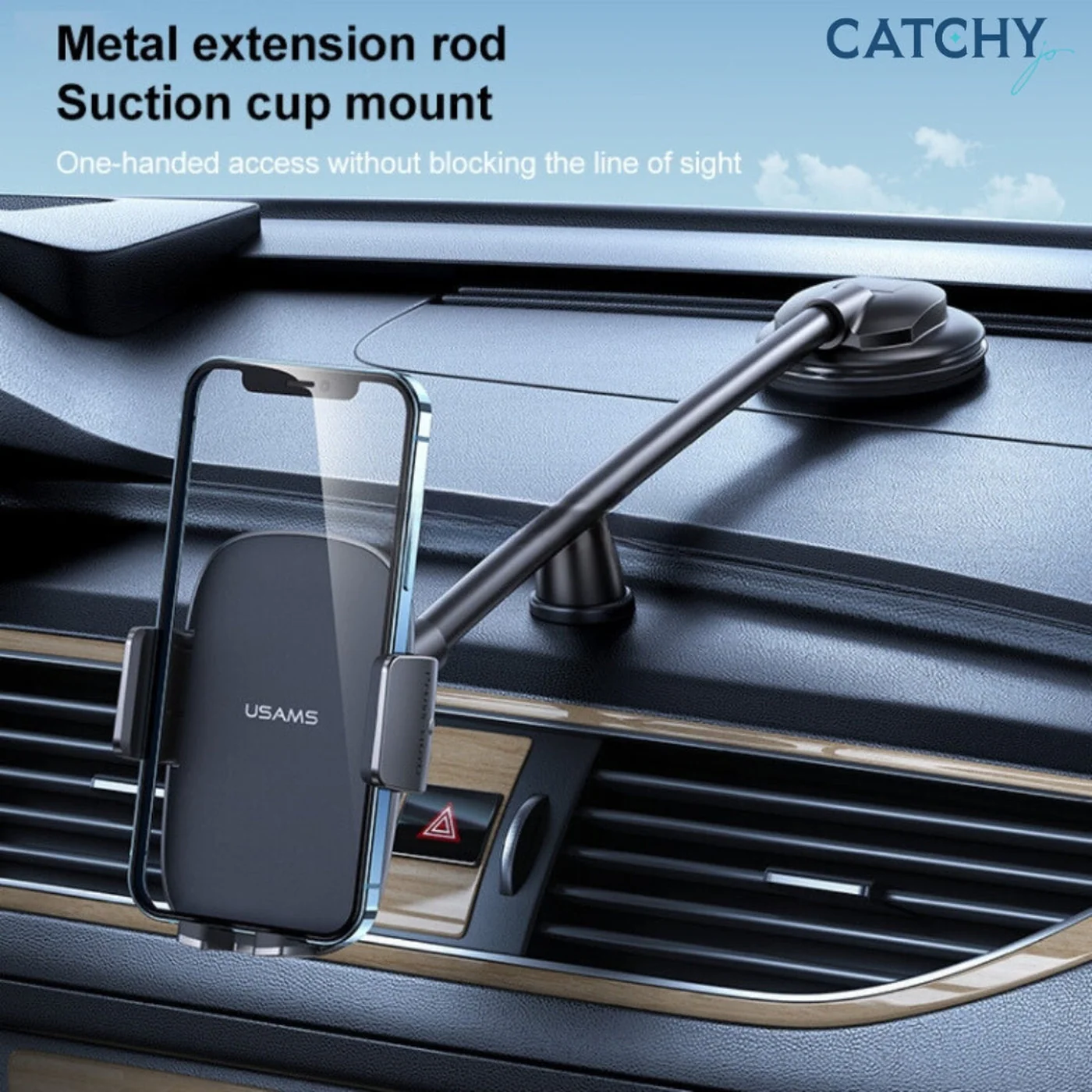 USAMS US-ZJ065 Center Retractable Car Phone Holder - Image 2
