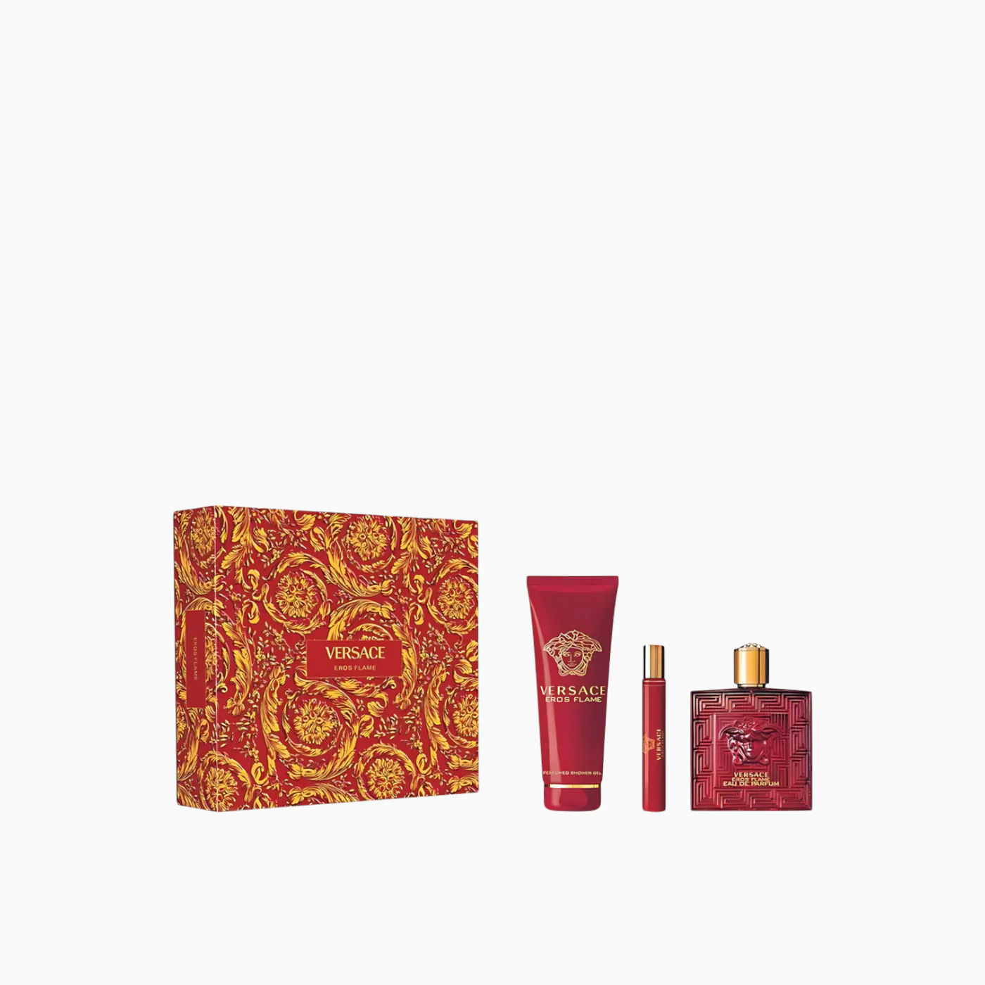 Versace Eros Flame EDP 100Ml + EDP 10Ml + Shower Gel 150Ml Gift Set For Men - Image 2