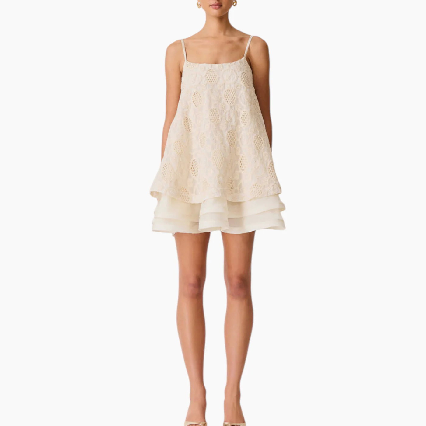 Elliatt Vessia Shift Mini Dress in Cream - Image 2