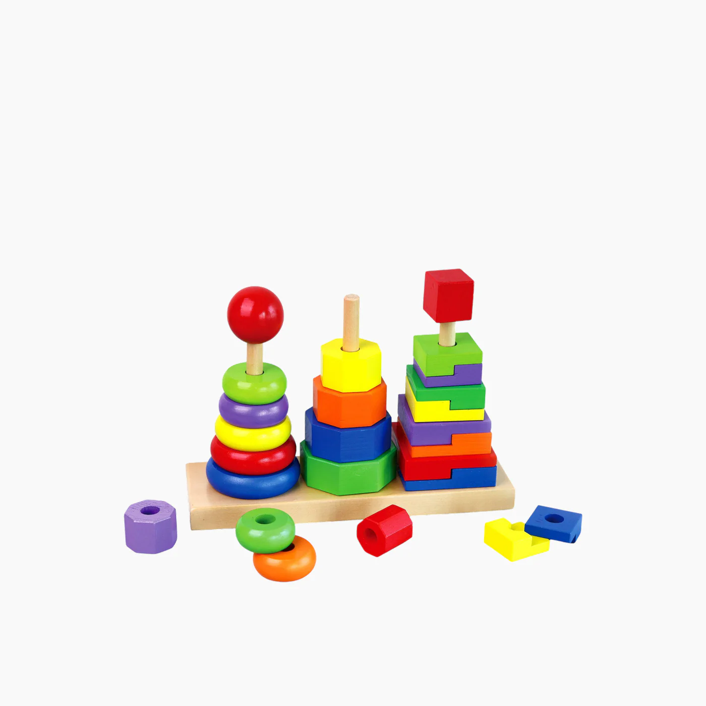 Viga Wooden Geometric Stacker Toy