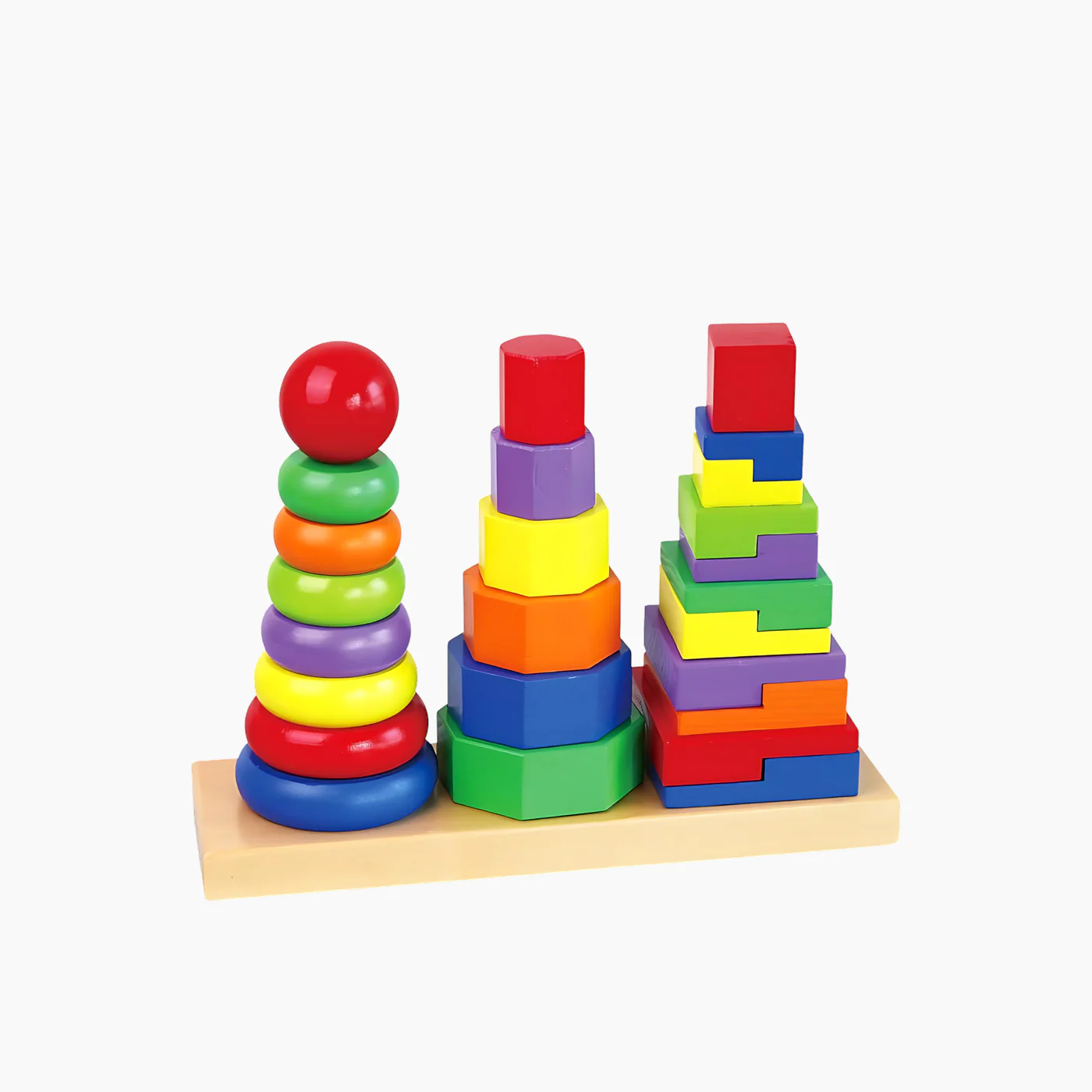 Viga Wooden Geometric Stacker Toy - Image 2