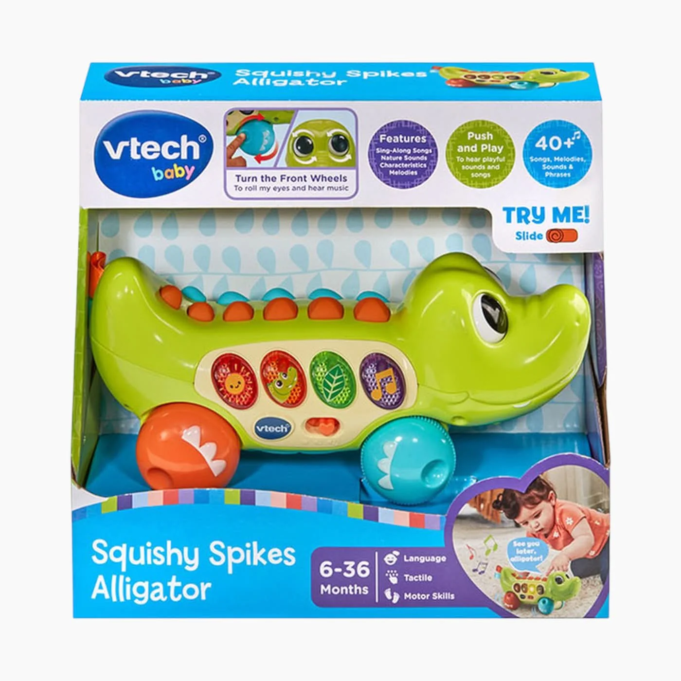 VTech Squishy Spikes Alligator Toy - Image 3