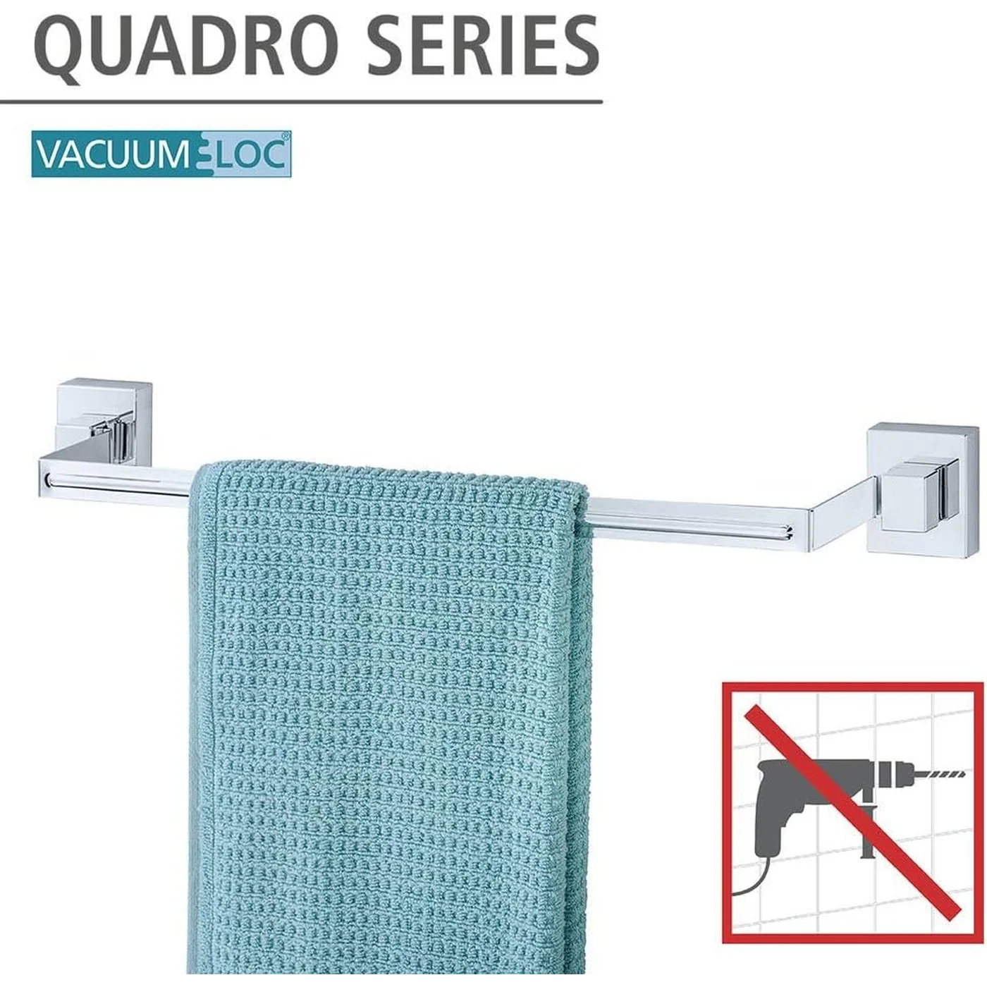 Wenko Quadro Vacuum Loc Towel Rail - Image 4