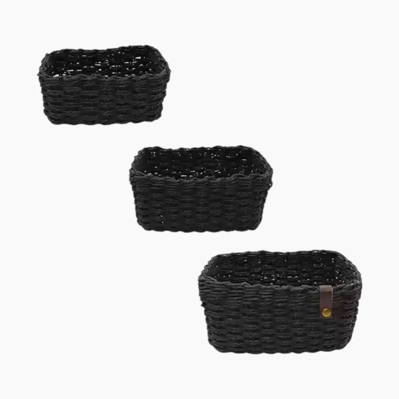 Weva Stack Faux Rattan Storage Baskets - Image 2