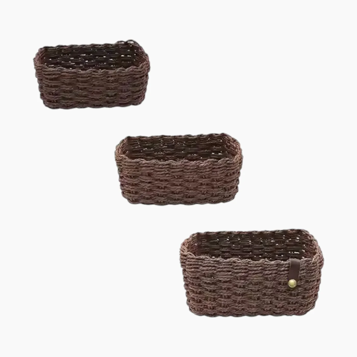 Weva Stack Faux Rattan Storage Baskets - Image 3