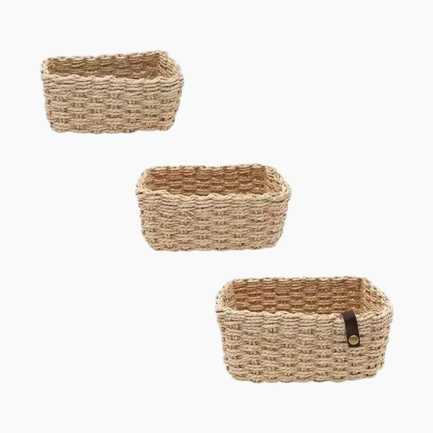 Weva Stack Faux Rattan Storage Baskets - Image 4