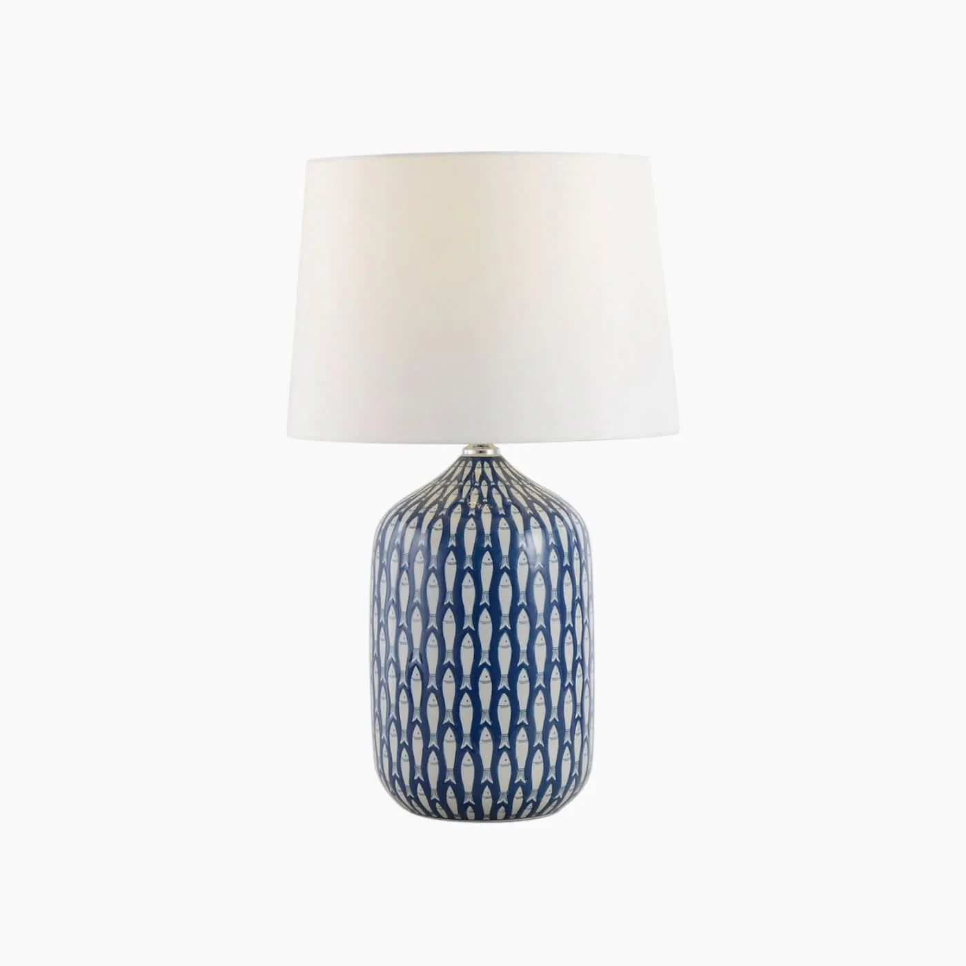 Splendido Home Furniture White & Blue Fish Porcelain Lamp