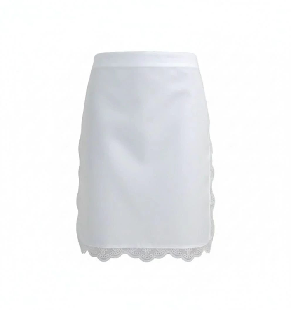 Nuvia White Scalloped Apron