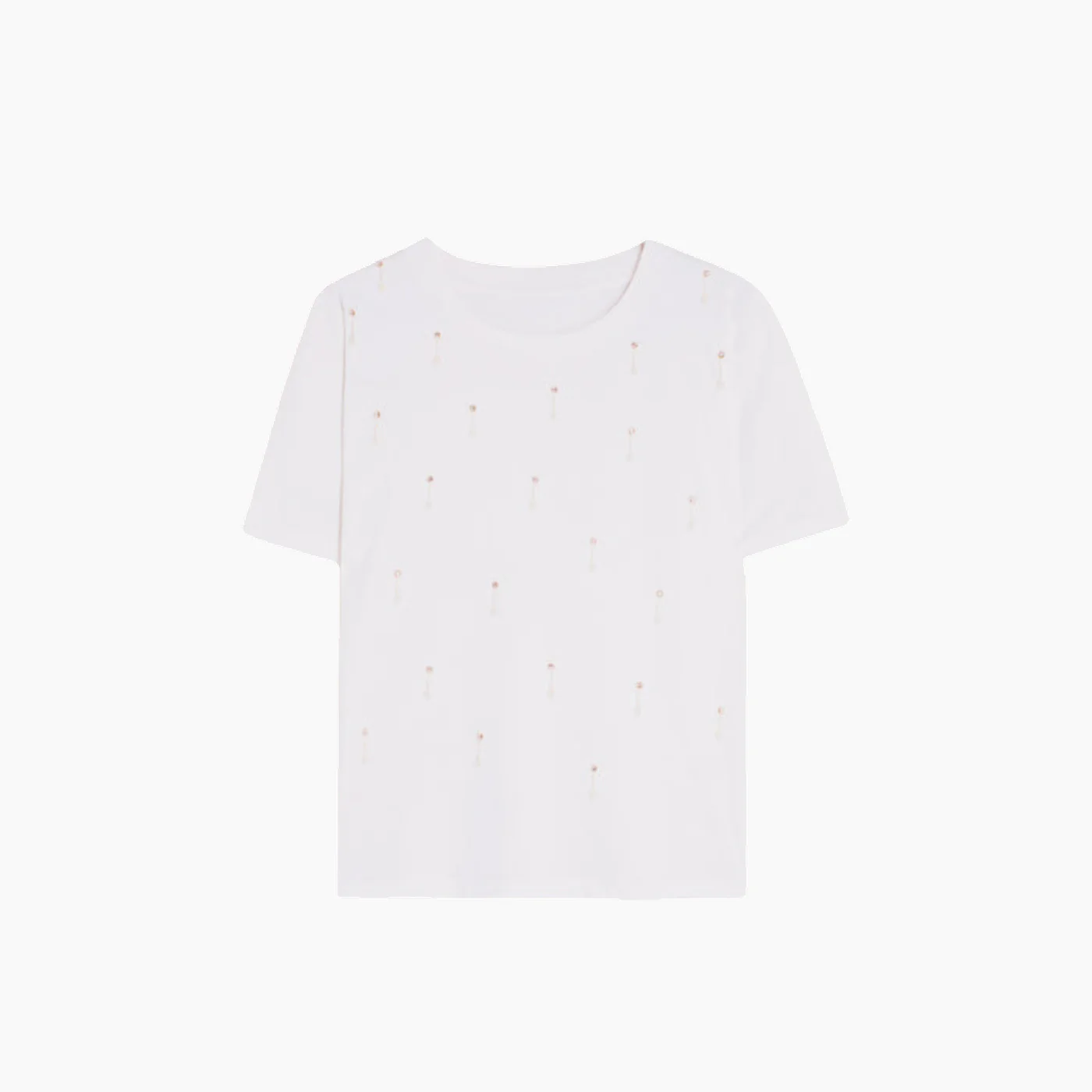Vilagallo White T-shirt With Rhinestones