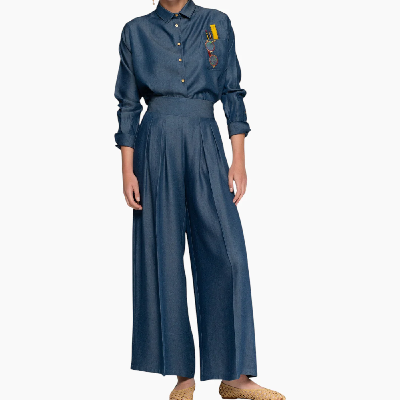 Vilagallo Wide Leg Tencel Denim Jeans Marian - Image 3