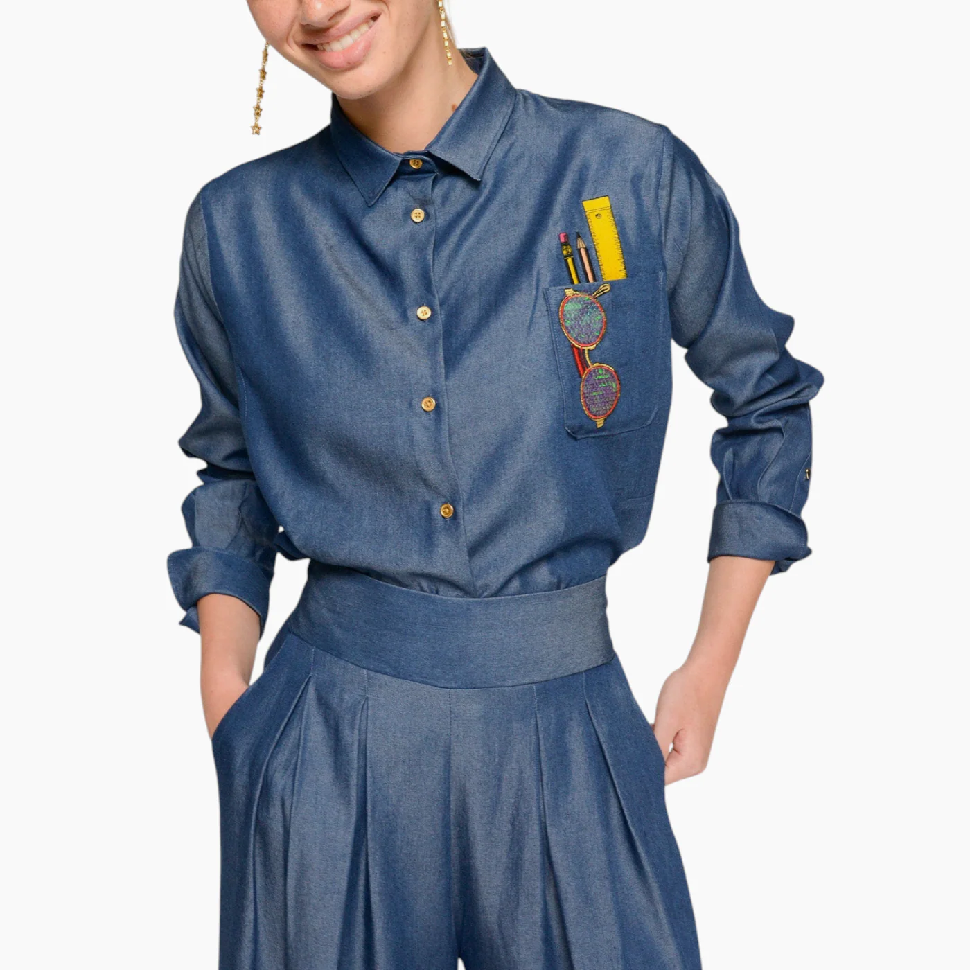 Vilagallo Wide Leg Tencel Denim Jeans Marian - Image 4