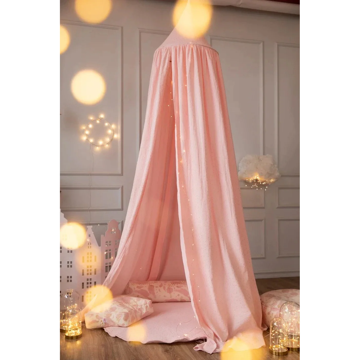 Wigiwama Canopy Pink With Gold Dots - Image 3