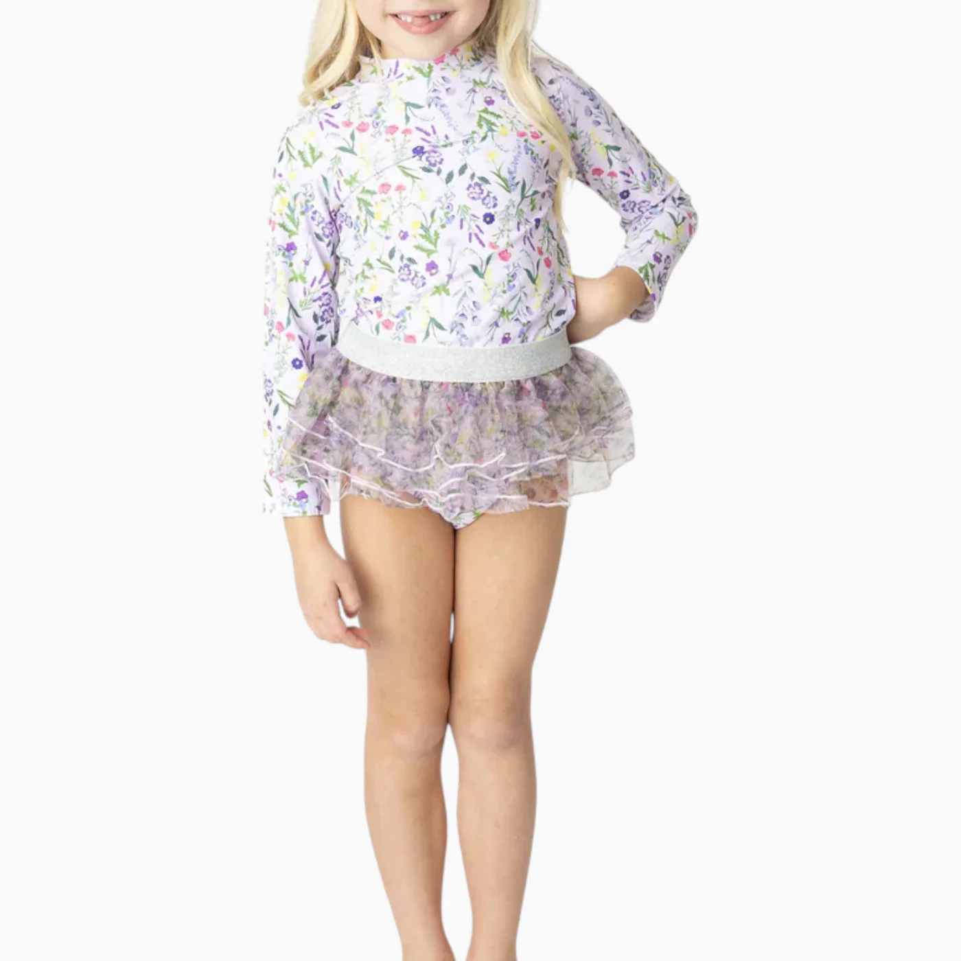 Shade Critters Wildflower Fields Girls Rashguard Swim Set - Image 3