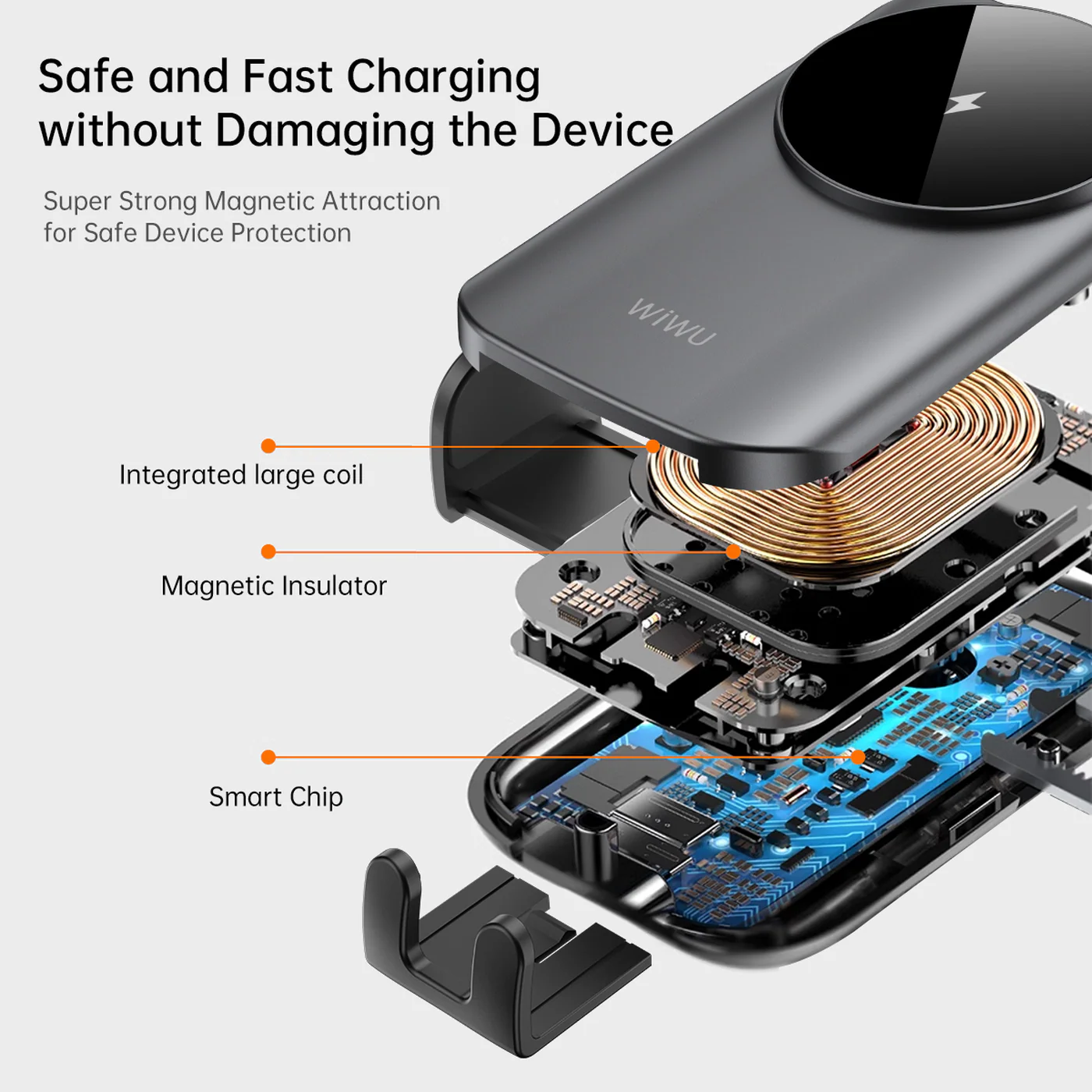 WiWU CH-322 Car Mount Wireless Charger Car Phone Holder (15W) - Image 6