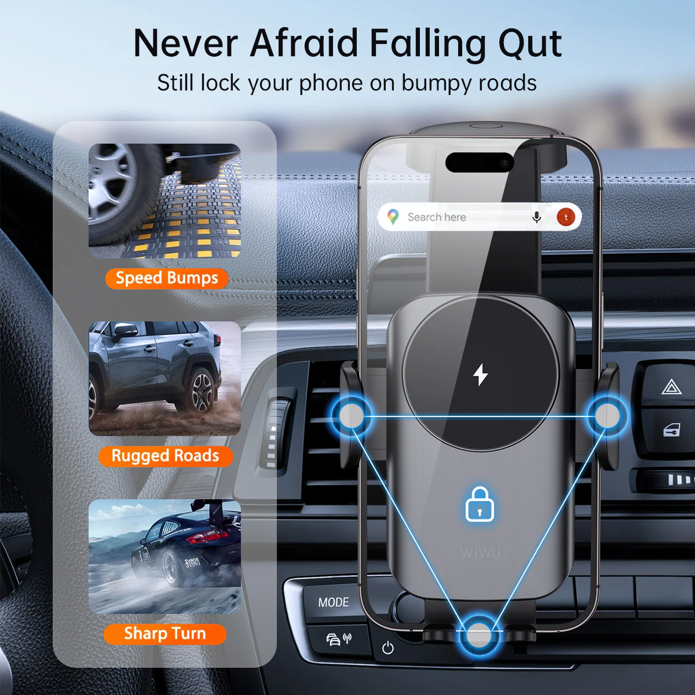 WiWU CH-322 Car Mount Wireless Charger Car Phone Holder (15W) - Image 8