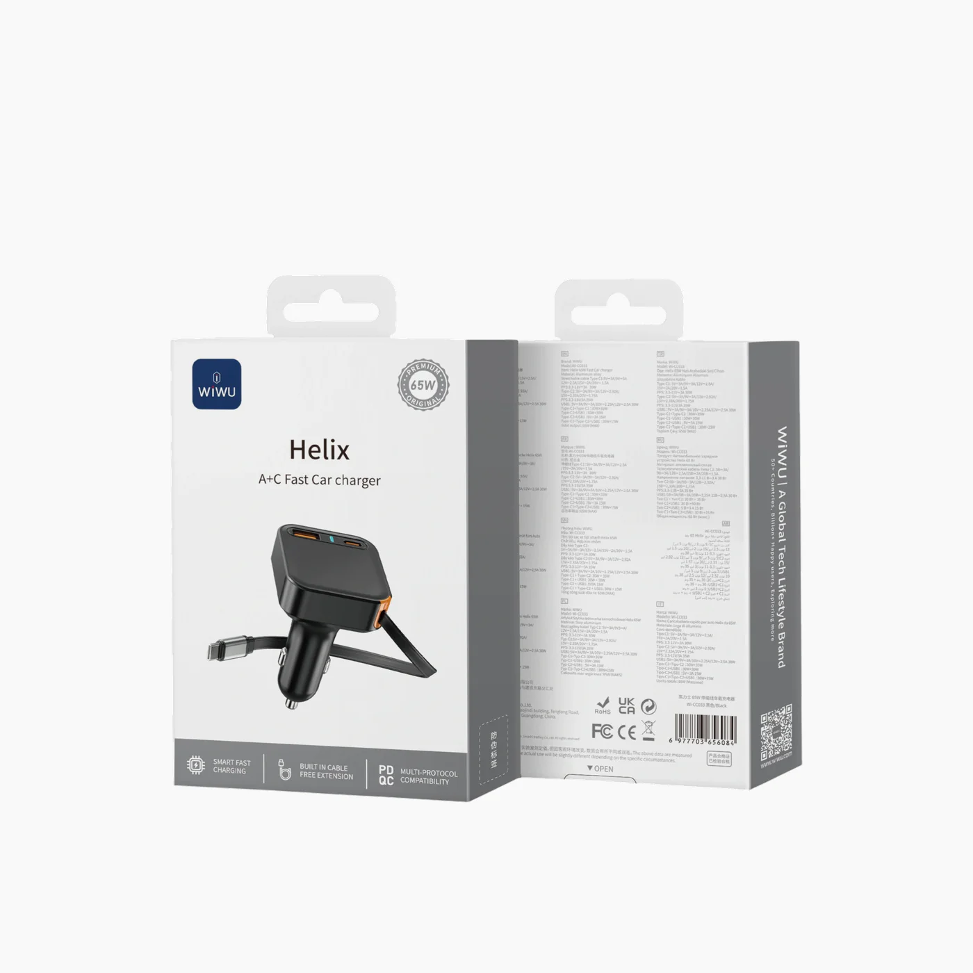 WiWU Wi-CC033 Helix A+C Fast Car Charger (65W) - Image 4