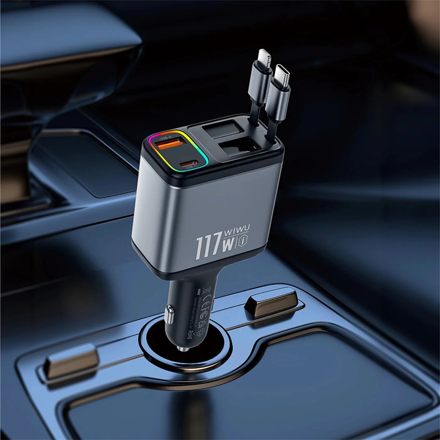 WiWU Wi-QC027 Exeed QC+PD Fast Car Charger (117W) - Image 6