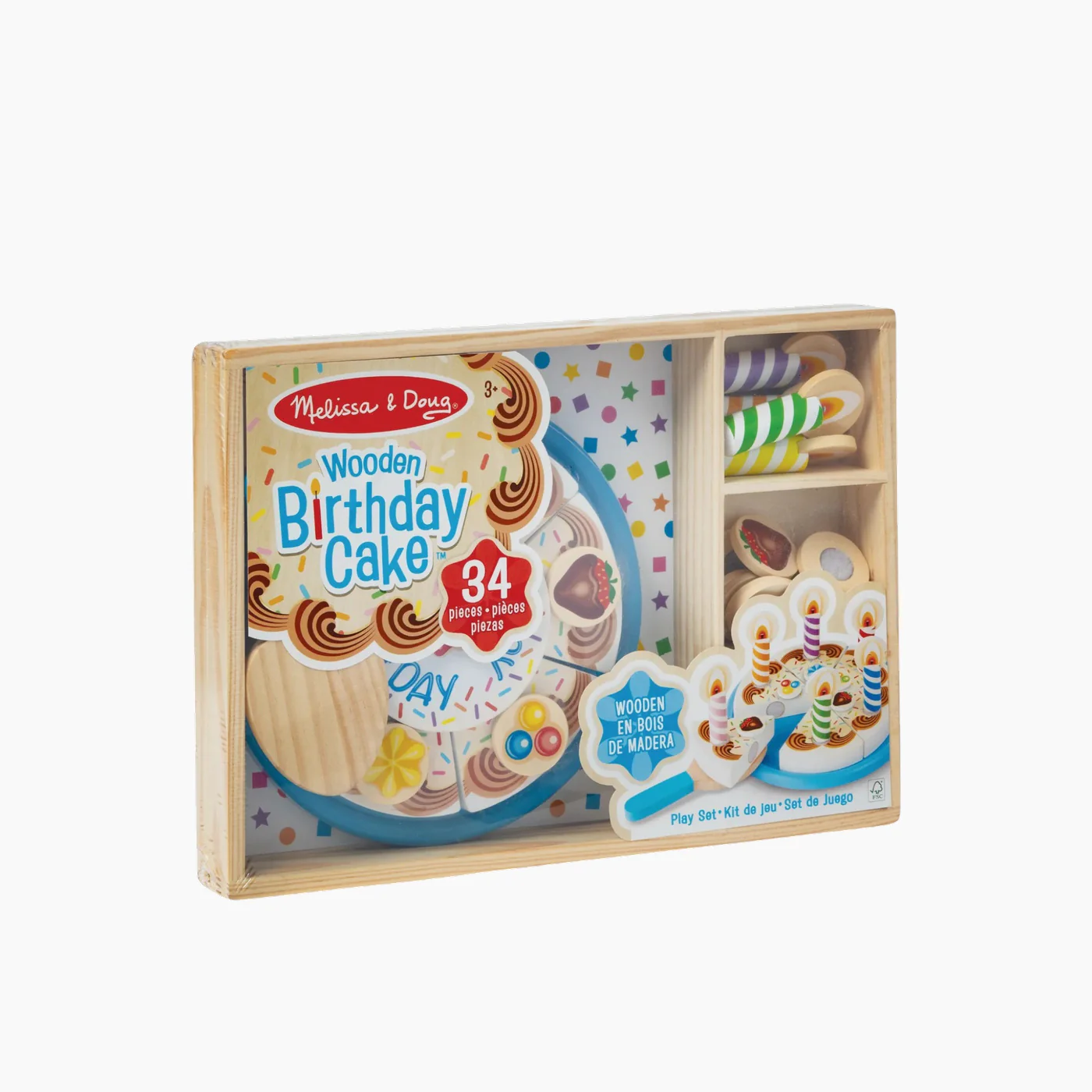PRETEND PLAY Wooden irthday Cake Play Set - Image 2