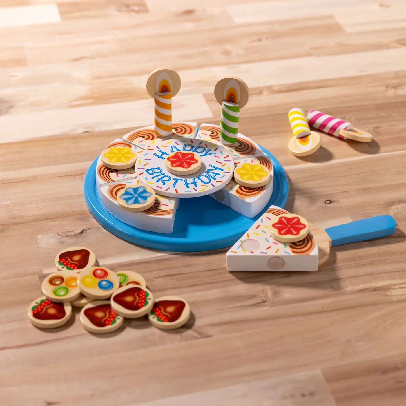 PRETEND PLAY Wooden irthday Cake Play Set - Image 4
