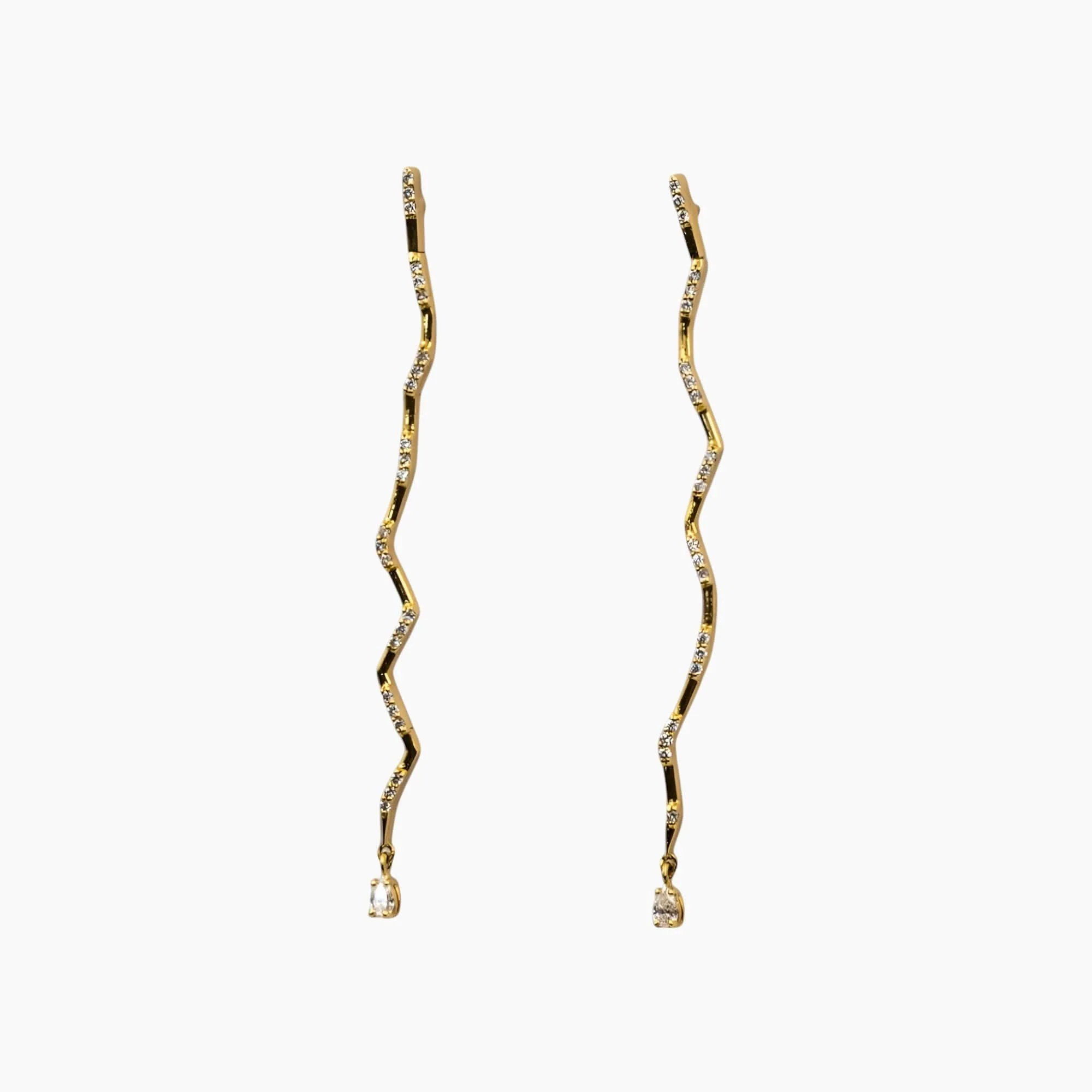 Nadine Shami Yellow Gold Diamond Earrings - Image 2
