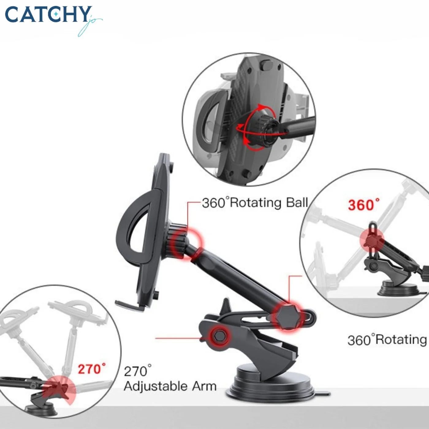 YESIDO C111 Adjustable Car Phone Holder - Image 2