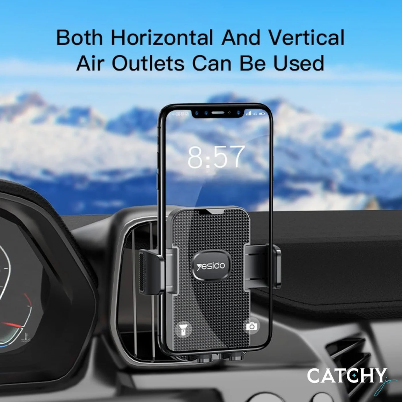 YESIDO C136 Angle Rotation Air Outlet Clip Car Phone Holder - Image 2