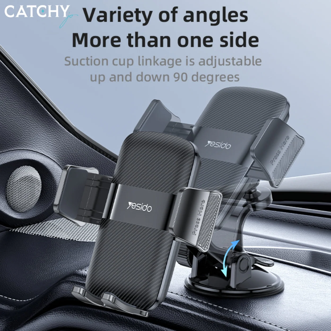 YESIDO C175 360 Adjustable Viewing Angle Car Phone Holder - Image 2