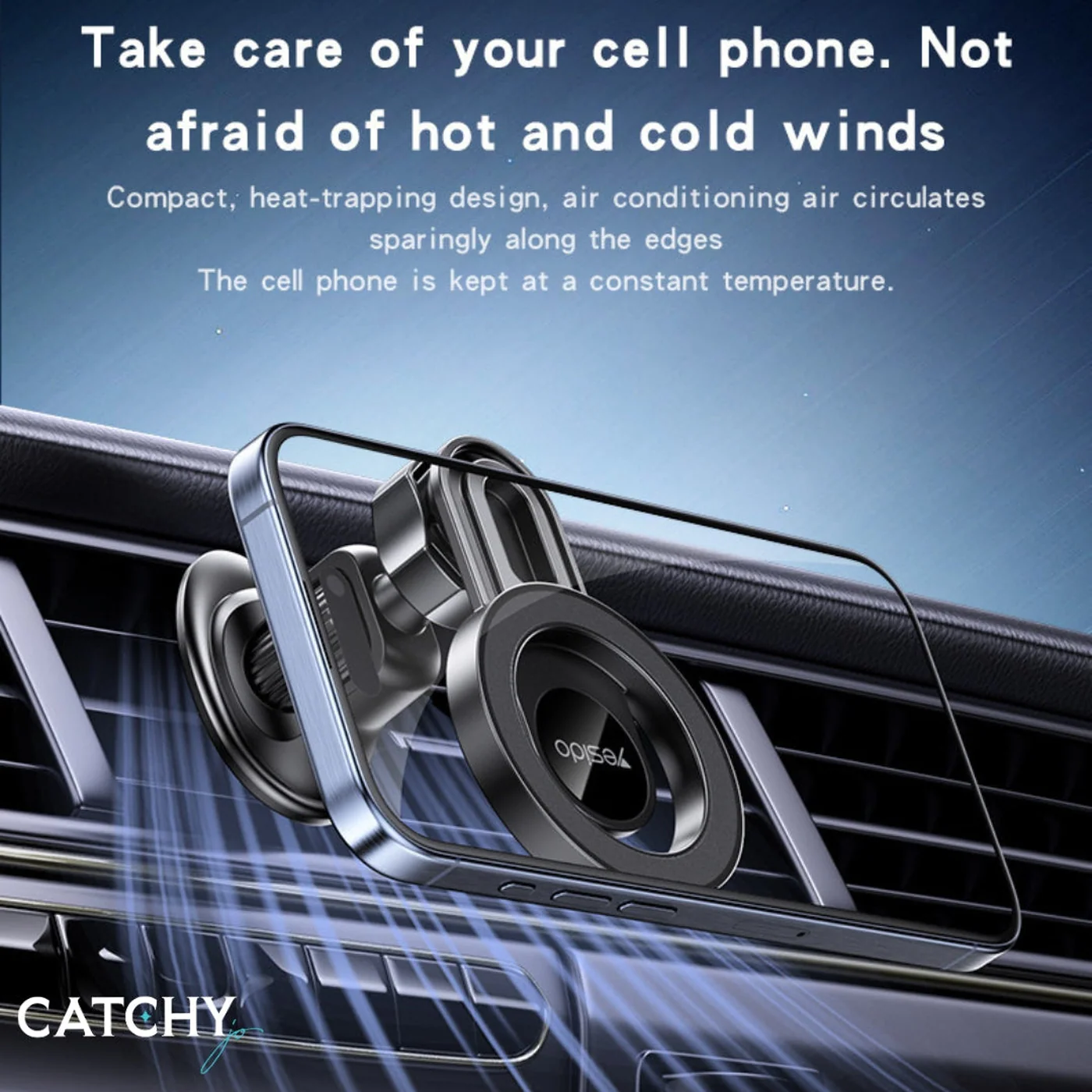 YESIDO C209 360 Rotation MagPro Magnetic Car Phone Holder - Image 3
