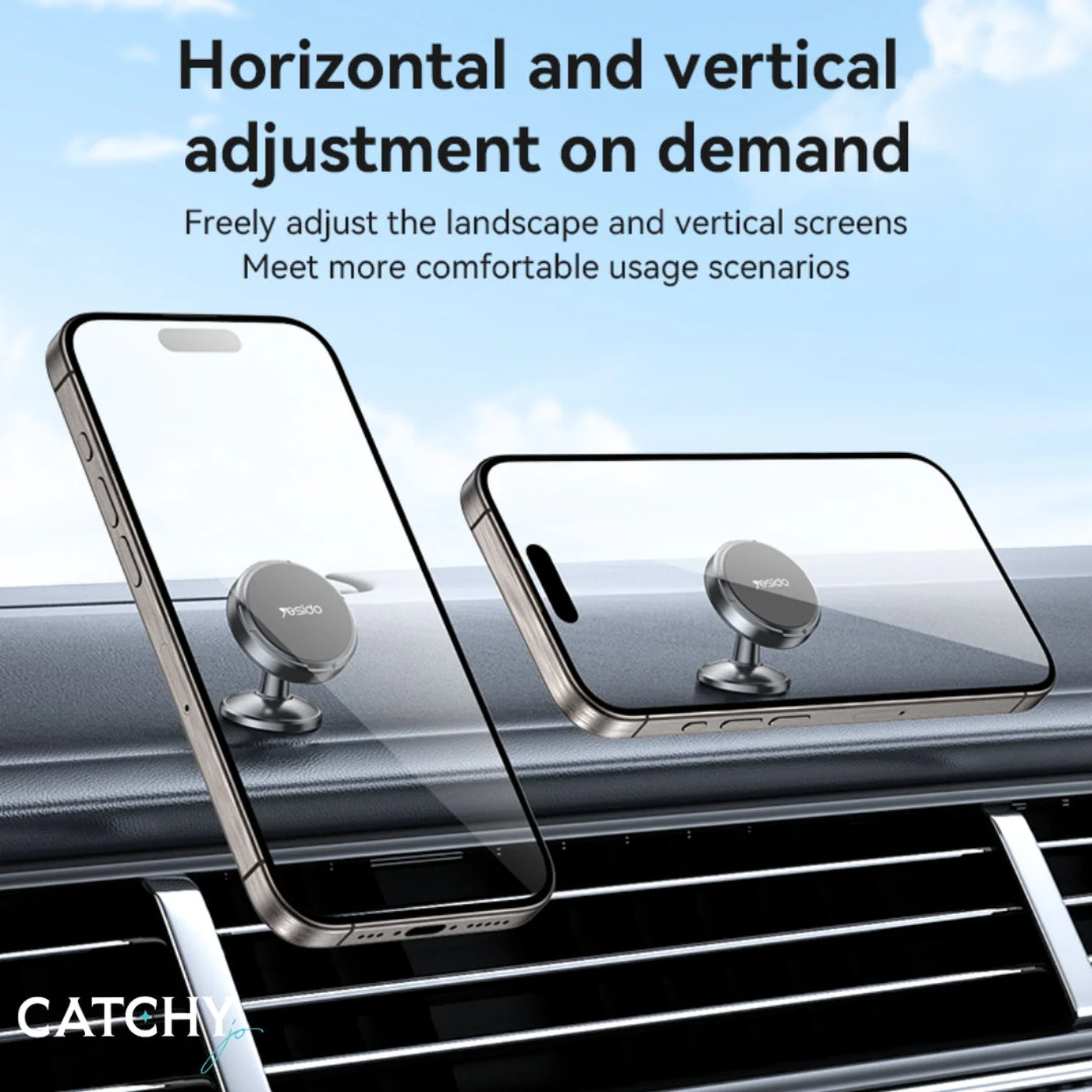 YESIDO C215 360 Rotation Magnetic Suction Car Phone Holder - Image 3