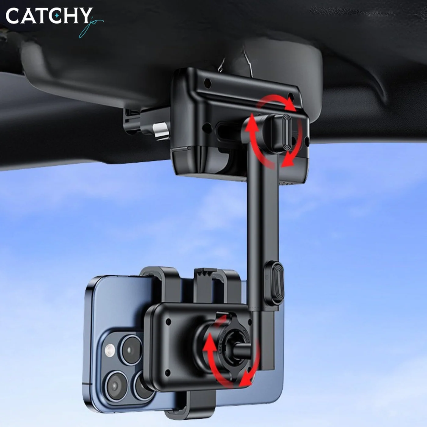 YESIDO C265 360 Adjustable Rotation Mirror Car Phone Holder - Image 3