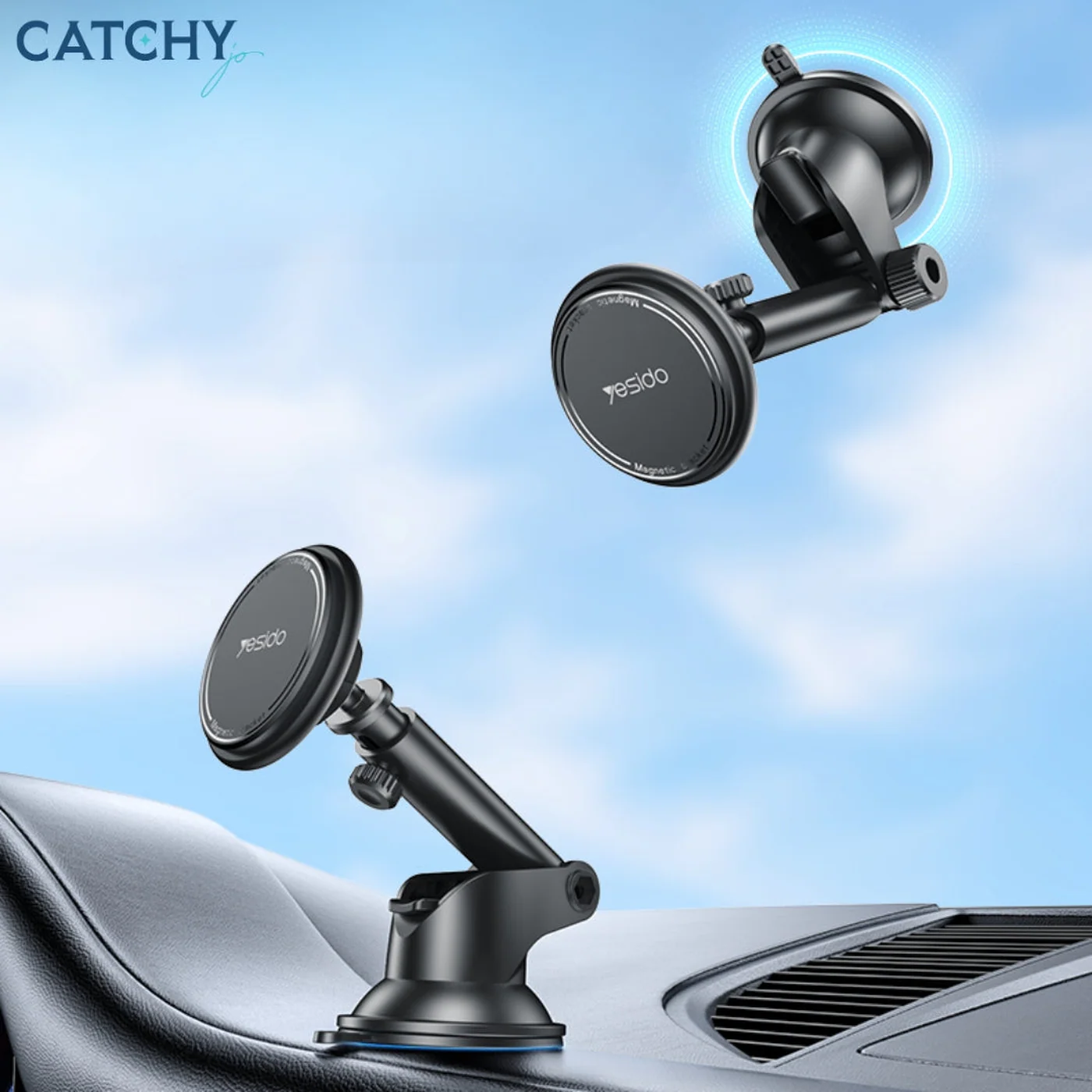 YESIDO C269 Magnetic Suction Cup Car Phone Holder - Image 4
