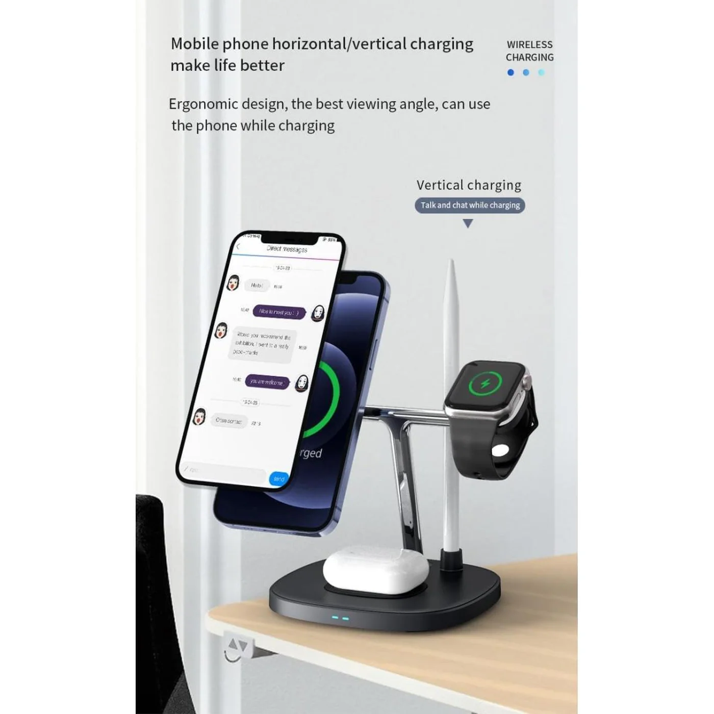 Yesido DS12 4-in-1 Magnetic Wireless Charger Stand - Image 6