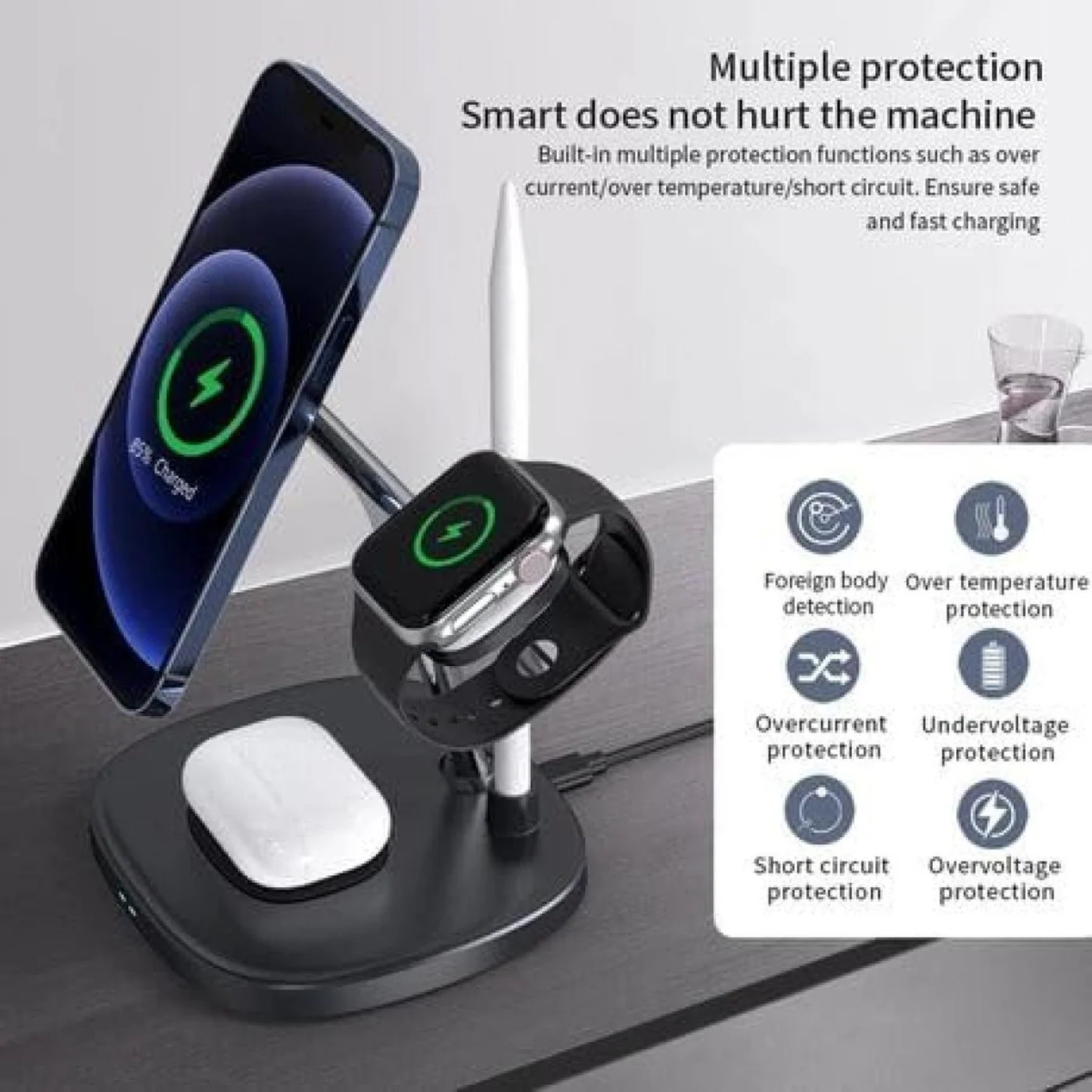 Yesido DS12 4-in-1 Magnetic Wireless Charger Stand - Image 7
