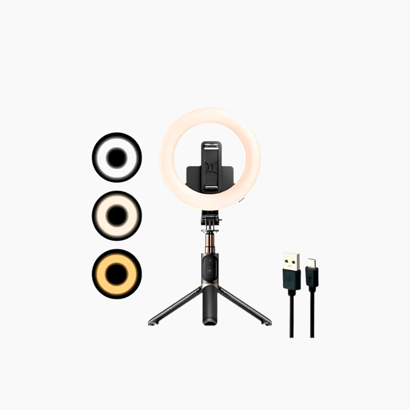 YESIDO SF12 Selfie Stick with Ring Light - Image 2