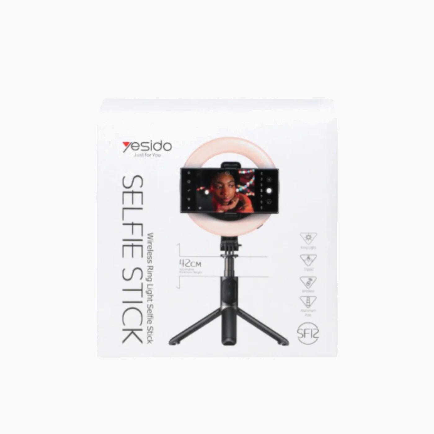 YESIDO SF12 Selfie Stick with Ring Light - Image 3
