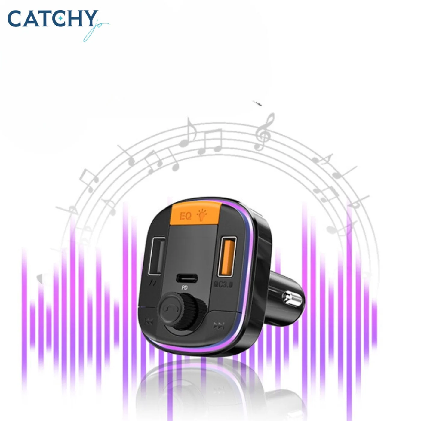 YESIDO Y45 Car Charger With Bluetooth Digital Display FM - Image 3