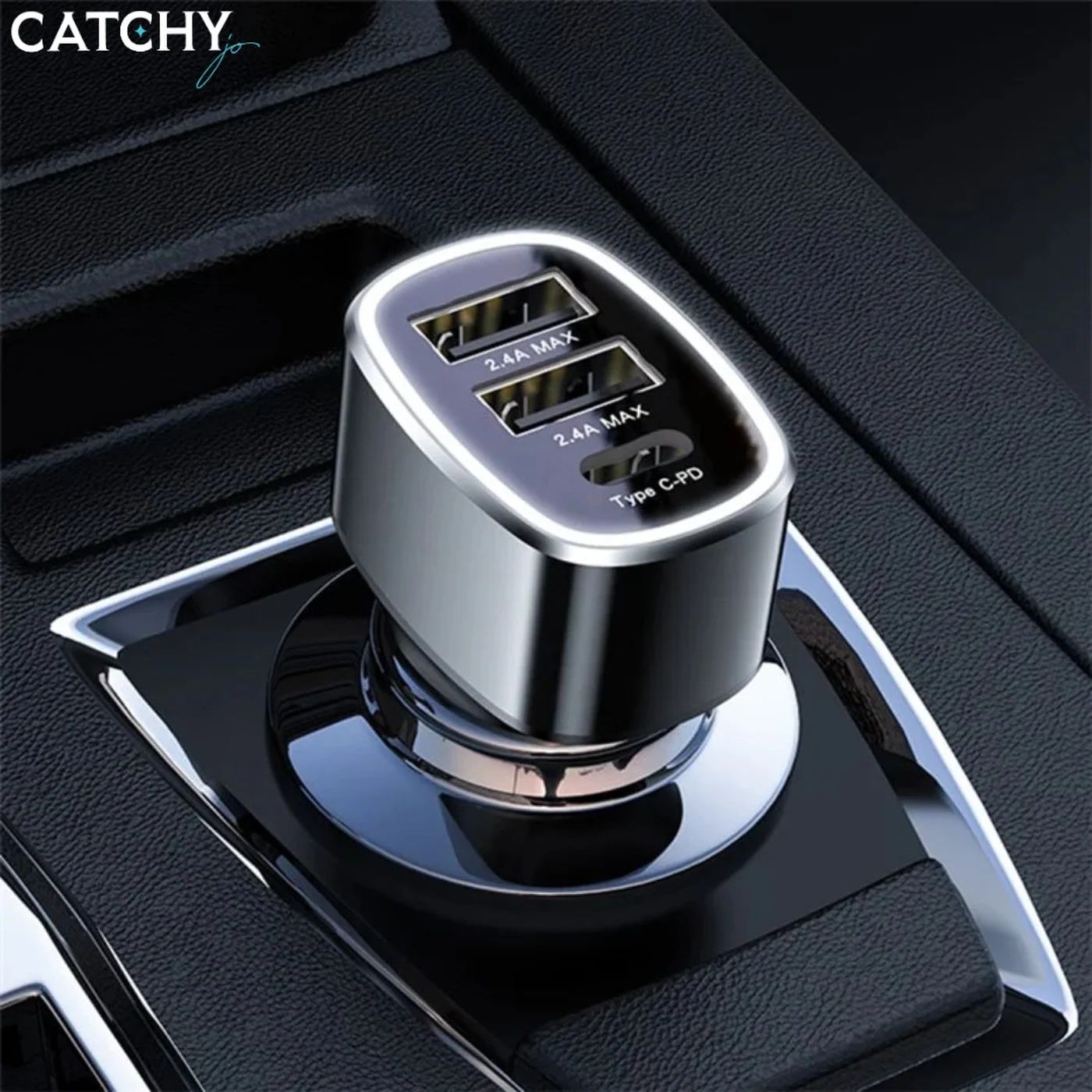 YESIDO Y47 3 Ports Fast Car Charger (49W) - Image 2