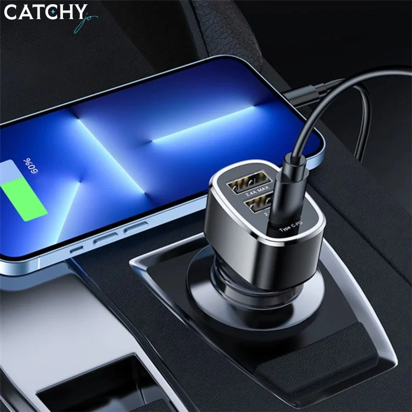 YESIDO Y47 3 Ports Fast Car Charger (49W) - Image 3