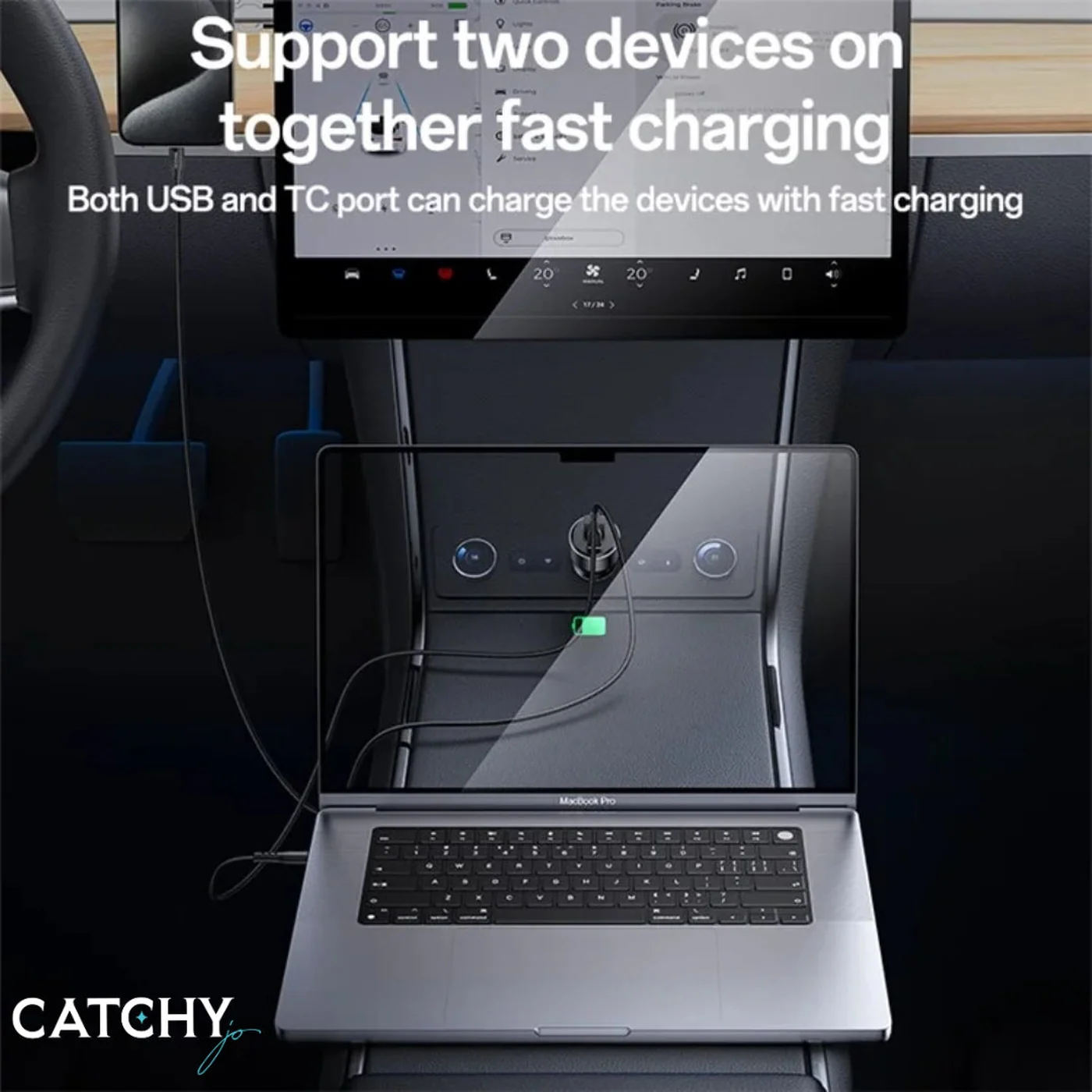 YESIDO Y65 USB+Type-C Dual Port Car Charger - Image 3