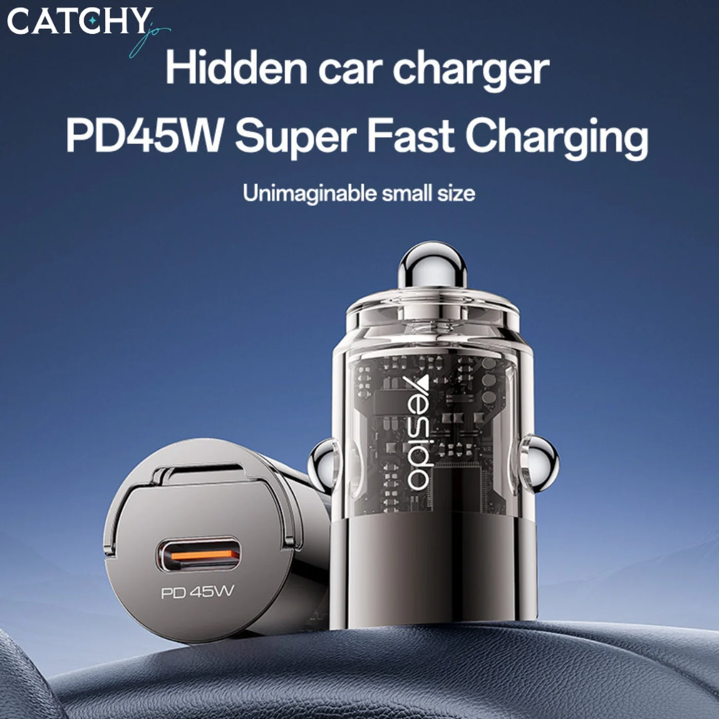 YESIDO Y67 Type-C Fast Charging Mini Car Charger (45W) - Image 3