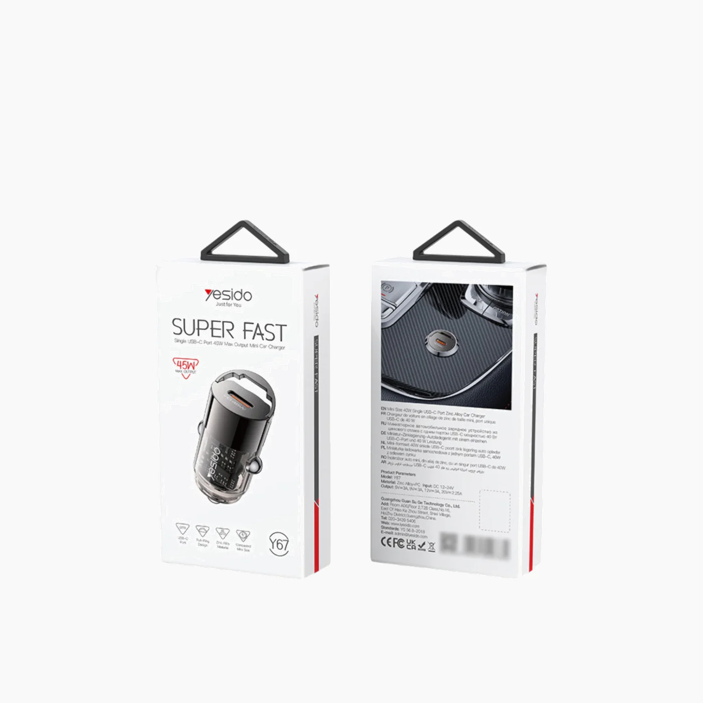 YESIDO Y67 Type-C Fast Charging Mini Car Charger (45W) - Image 5