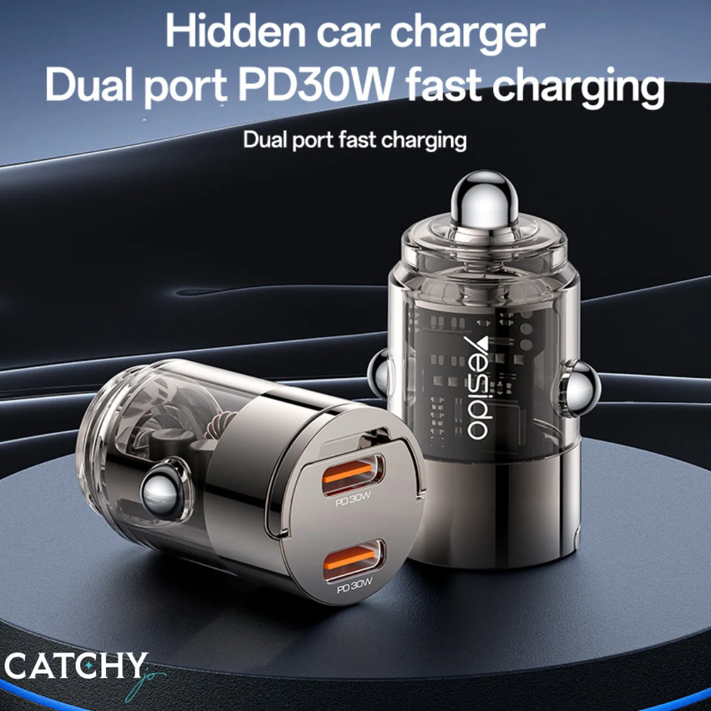 YESIDO Y69 Fast Mini Car Charger (30W) - Image 3