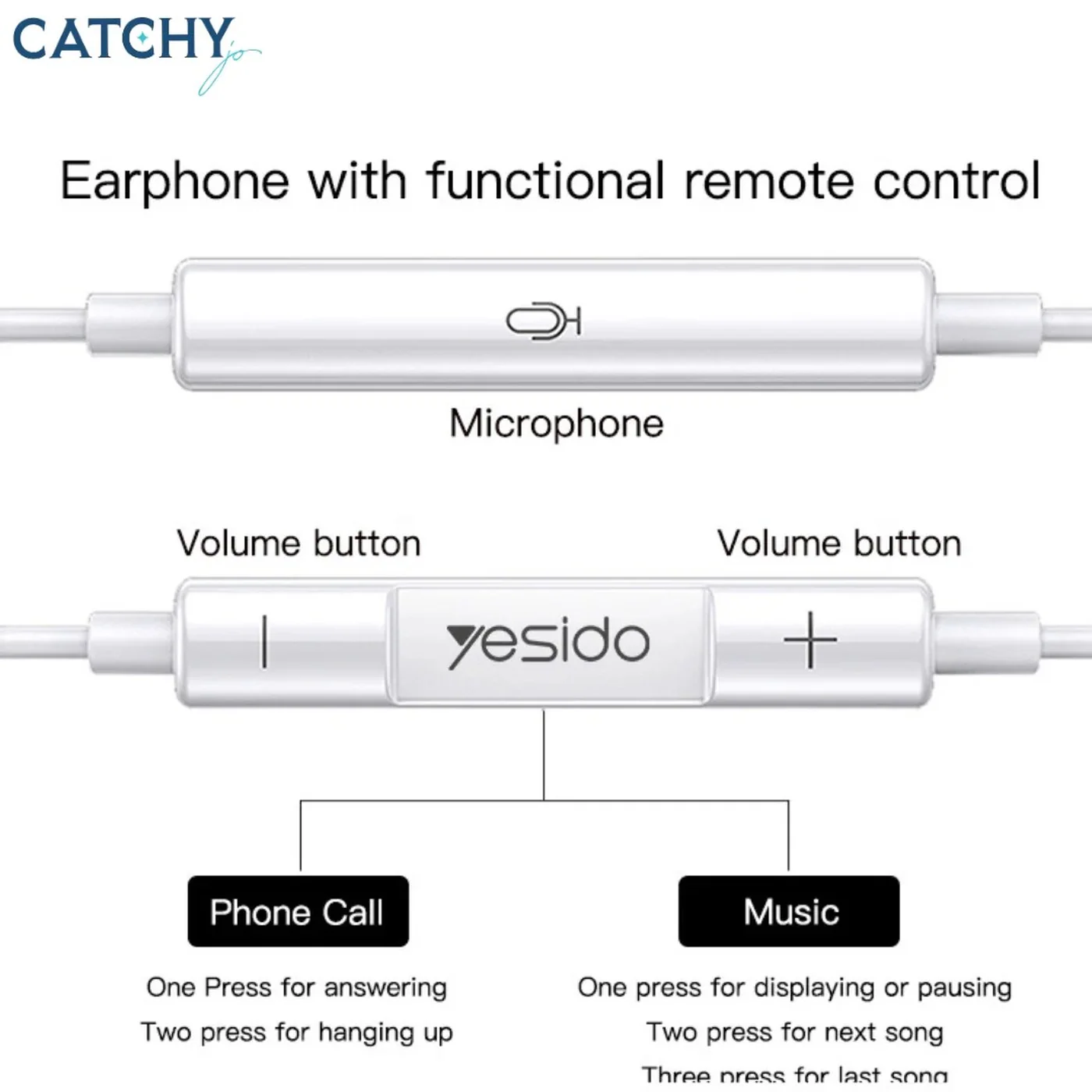 YESIDO YH33 Stereo Wired Earphone - Image 3