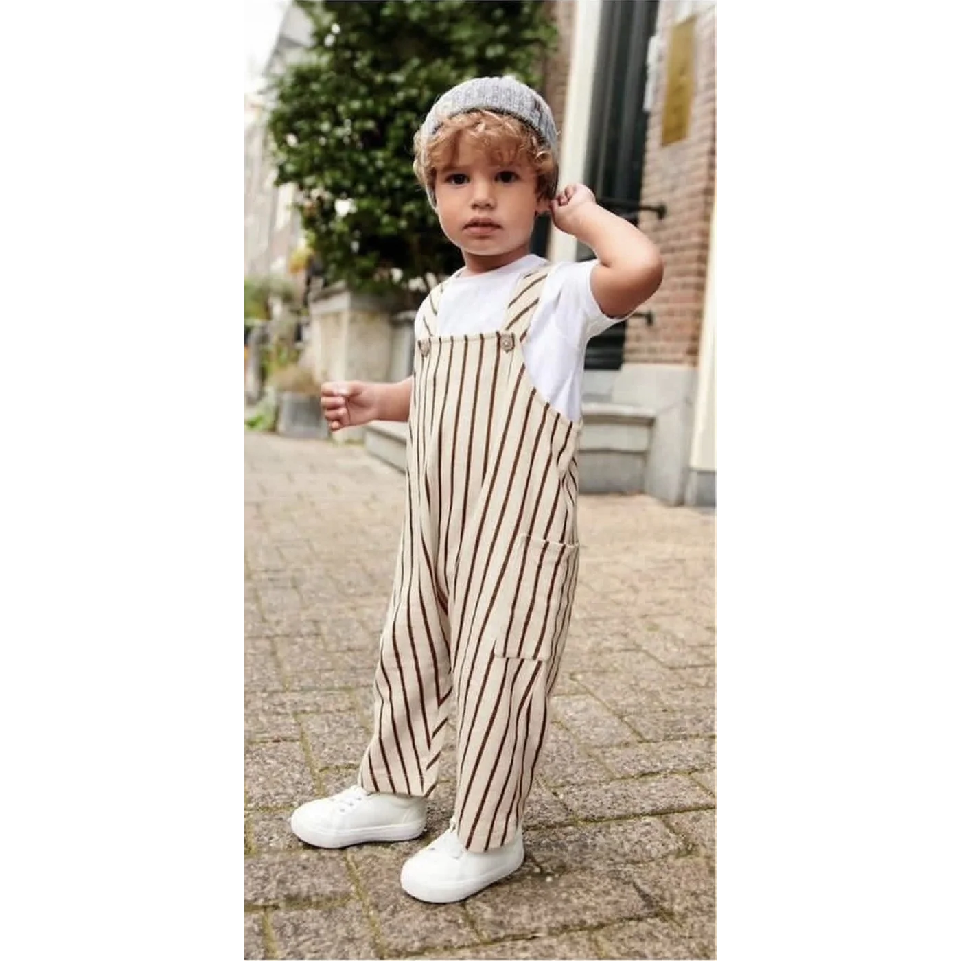 ZARA Striped Overall and White t-shirt - Image 3