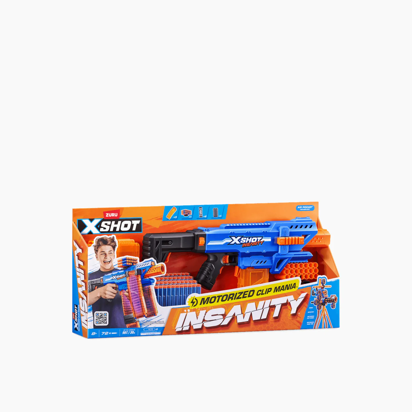 Zuru X-Shot Insanity Motorized Clip Mania Blaster 72 Darts - Image 4